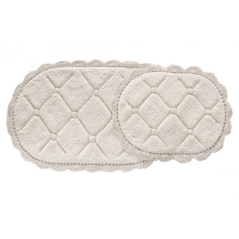 Набор ковриков для ванной кружевной Brianna Кремовый 60x100 и 50x70