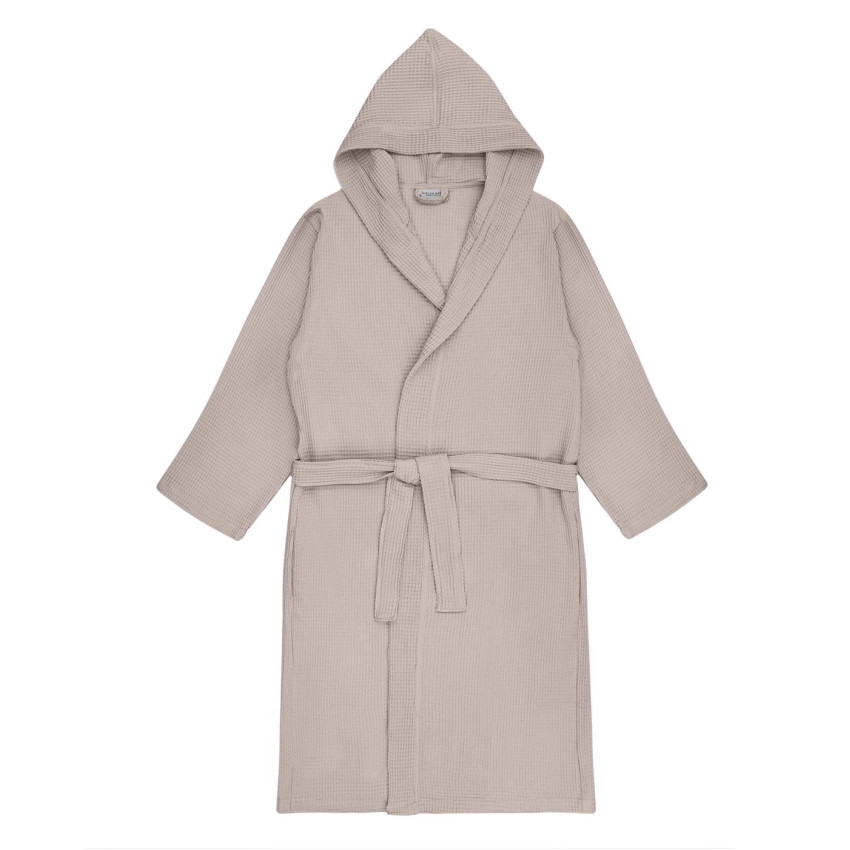 Вафельный халат с капюшоном Naomi Пудровый XL