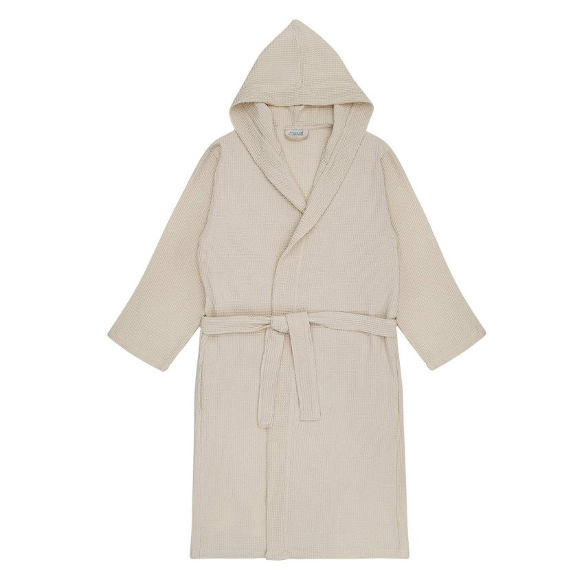 Вафельный халат с капюшоном Naomi Кремовый XL