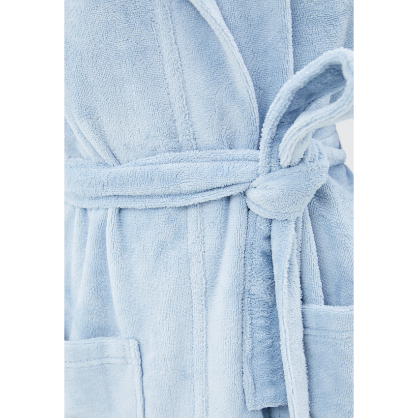 Махровый халат с капюшоном Шанти Голубой XL