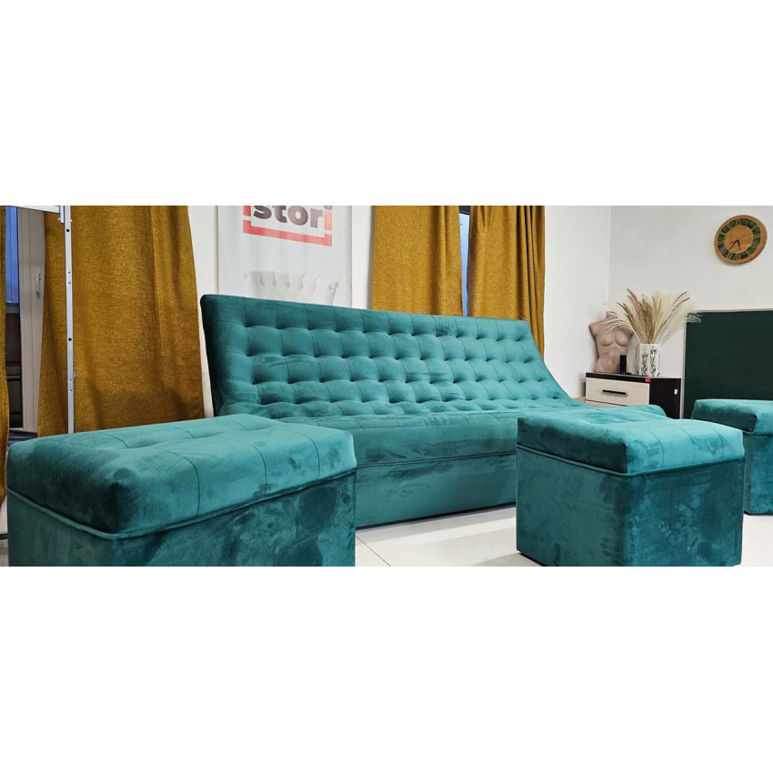 Ткань велюр Fiore Atlantic Морская волна, ширина 140 см