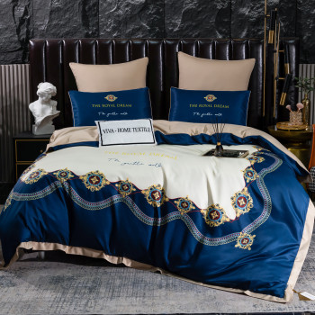 Комплект постельного белья Сатин Роял Тенсель Матрикс TLAR011 Двуспальный, на резинке 140x200x30