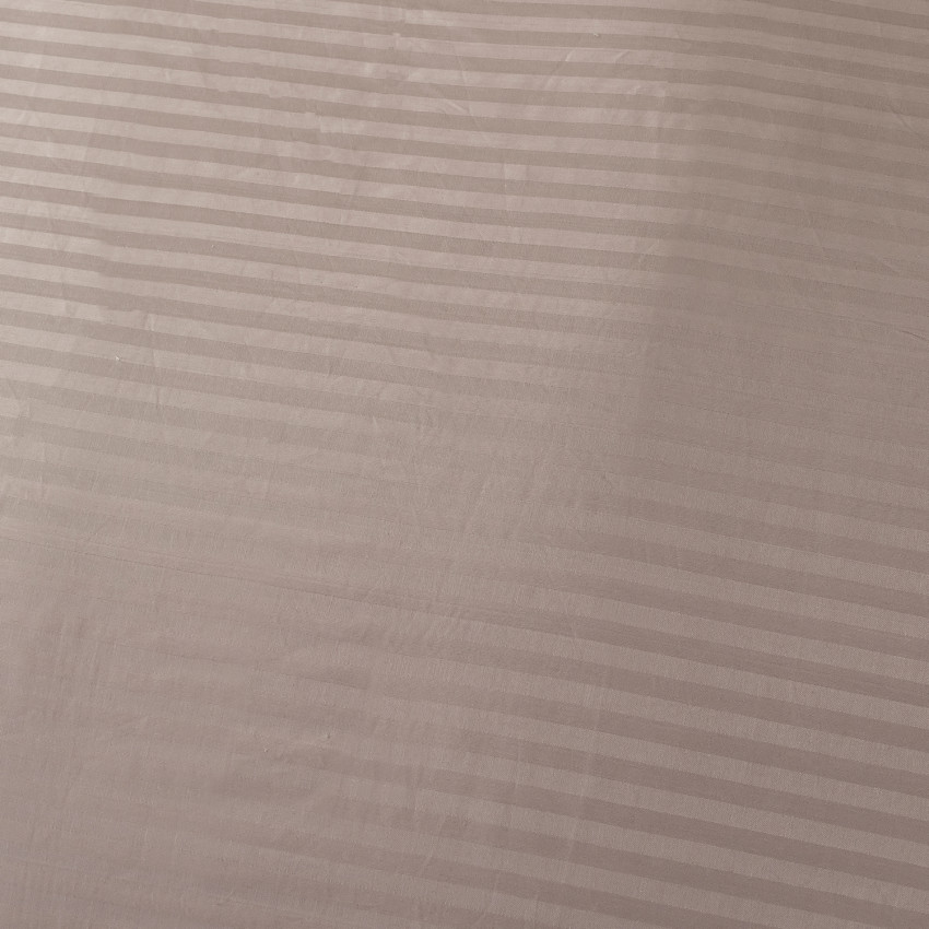 Постельное белье Страйп Сатин Серовато-бежевый 2 спальный, на резинке 180x200x25