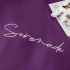 Комплект постельного белья Однотонный Сатин с Вышивкой CH027 Полуторный Темно-фиолетовый