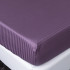 Постельное белье Страйп Сатин Фиолетовый 2 спальный, на резинке 140x200x25