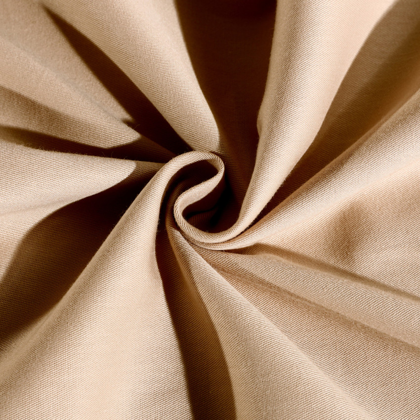 Постельное белье Египетский хлопок Элитный Кремово-бежевый 2 спальный, на резинке 180x200x30