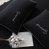 Комплект постельного белья Однотонный Сатин с Вышивкой CH020 Евро Черный