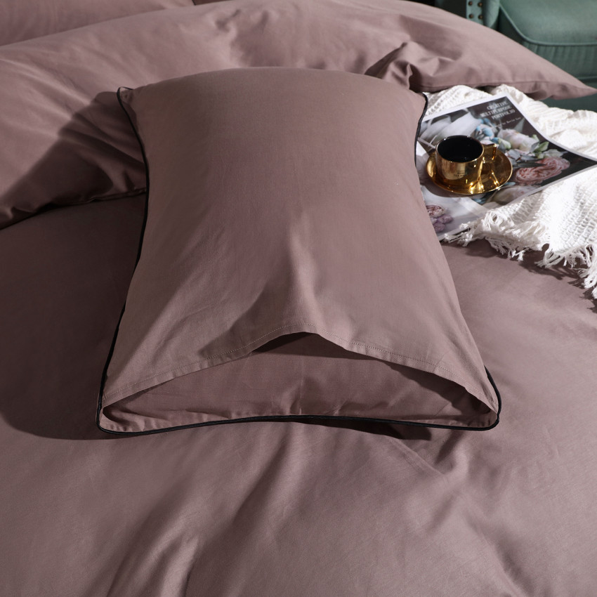 Постельное белье Египетский хлопок Элитный Коричневый 2 спальный, на резинке 180x200x30