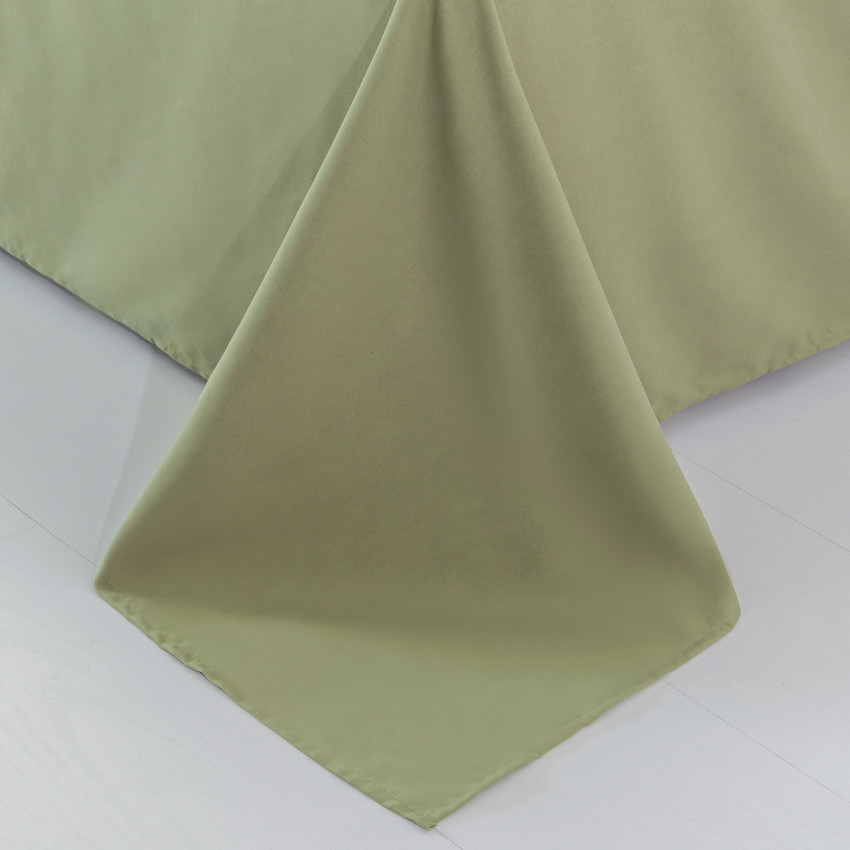 Комплект постельного белья Однотонный Сатин с Вышивкой CH048 Евро Светло-зеленый