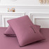 Комплект постельного белья Однотонный Сатин с Вышивкой на резинке CHR043 Двуспальный Сиренево-розовый , 160x200x30