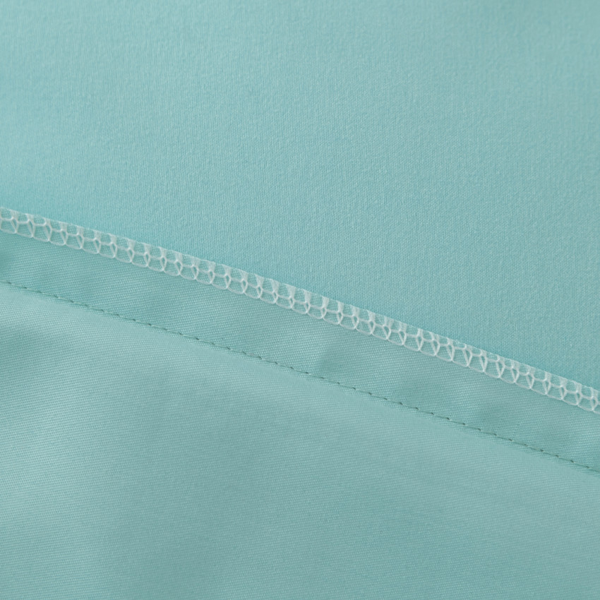 Комплект постельного белья Однотонный Сатин с Вышивкой CH024 Полуторный Светло-бирюзовый
