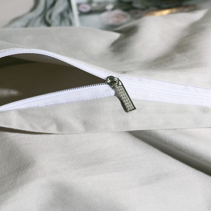 Постельное белье Египетский хлопок Элитный Светло-серый 2 спальный, простынь 245x265