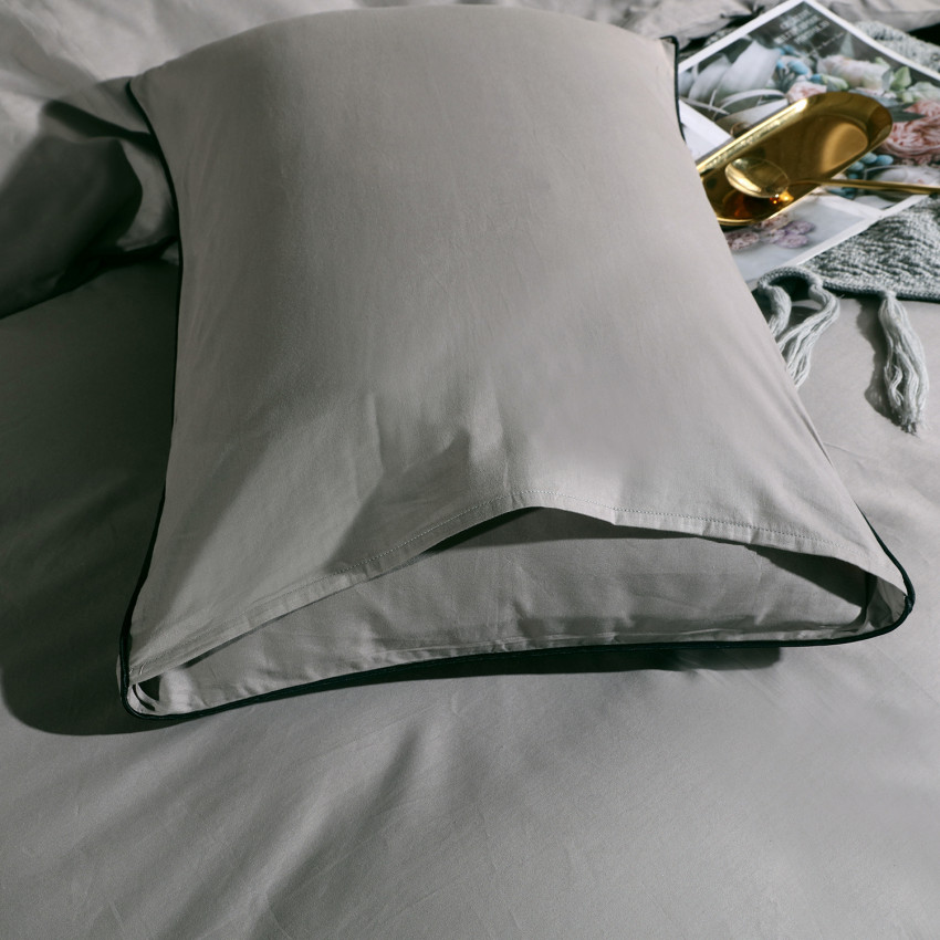 Постельное белье Египетский хлопок Элитный Серебристый 2 спальный, на резинке 180x200x30