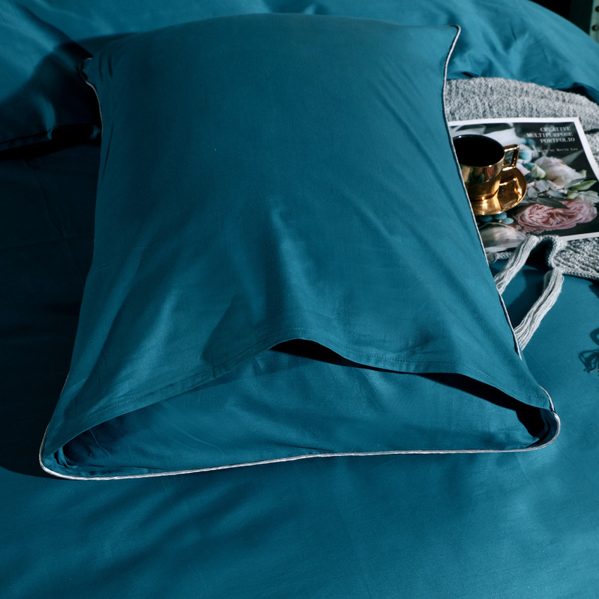 Постельное белье Египетский хлопок Элитный Бирюзовый 2 спальный, на резинке 180x200x30