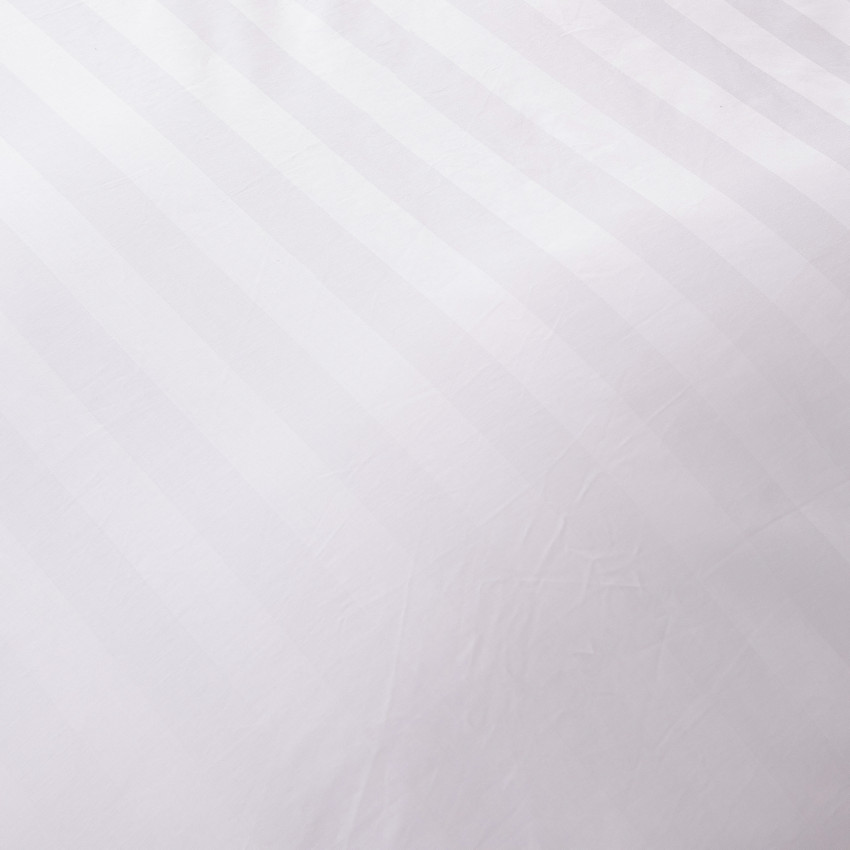 Постельное белье Страйп Сатин Белый Евро, на резинке 160x200x25 3х3