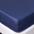 Постельное белье Страйп Сатин Синий 2 спальный, на резинке 180x200x25