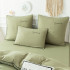 Комплект постельного белья Однотонный Сатин с Вышивкой на резинке CHR048 Двуспальный Светло-зеленый , 160x200x30