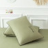 Комплект постельного белья Однотонный Сатин с Вышивкой на резинке CHR048 Двуспальный Светло-зеленый , 160x200x30