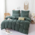 Комплект постельного белья Однотонный Сатин с Вышивкой CH046 Евро Серовато-зеленый