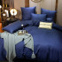 Постельное белье Страйп Сатин Синий 2 спальный, на резинке 160x200x25
