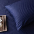 Постельное белье Страйп Сатин Синий 2 спальный, на резинке 160x200x25