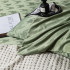 Комплект постельного белья Сатин Жаккард 004 Зеленый Семейный на резинке 160x200x25 наволочки 70x70