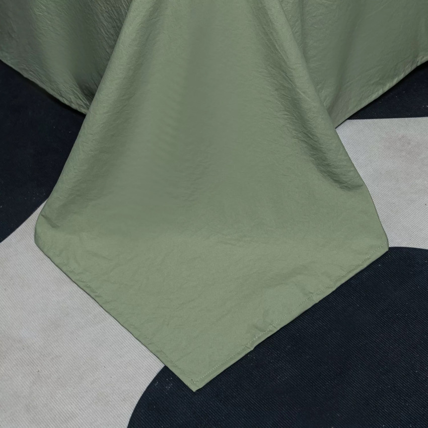Комплект постельного белья Сатин Жаккард 004 Зеленый Семейный наволочки 70x70
