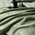 Комплект постельного белья Сатин Жаккард 004 Зеленый Семейный на резинке 180x200x25 наволочки 70x70