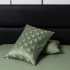 Комплект постельного белья Сатин Жаккард 004 Зеленый Евро на резинке 140x200x25 наволочки 50x70