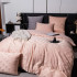 Комплект постельного белья Сатин Жаккард 009 Кремово-розовый 2 сп. на резинке 140x200x25 наволочки 50x70