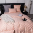 Комплект постельного белья Сатин Жаккард 009 Кремово-розовый Евро наволочки 70x70
