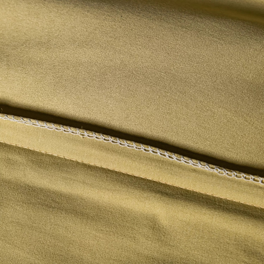 Комплект постельного белья Сатин Жаккард 010 Золотисто-оливковый Евро на резинке 180x200x25 наволочки 50x70