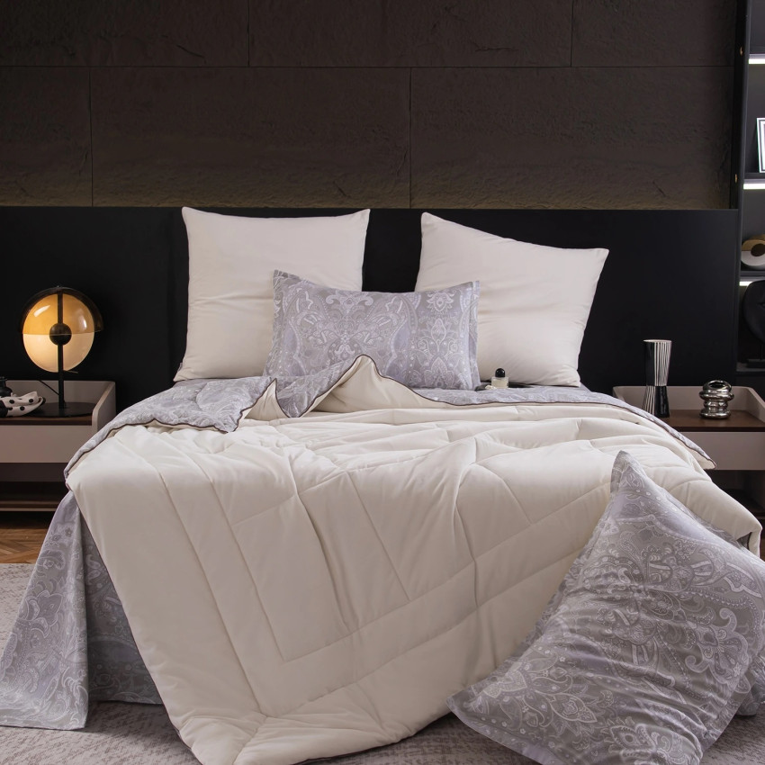 Комплект постельного белья Сатин Velouria Luxe с Одеялом 002 Евро 4 наволочки, простынь на резинке 180x200x25