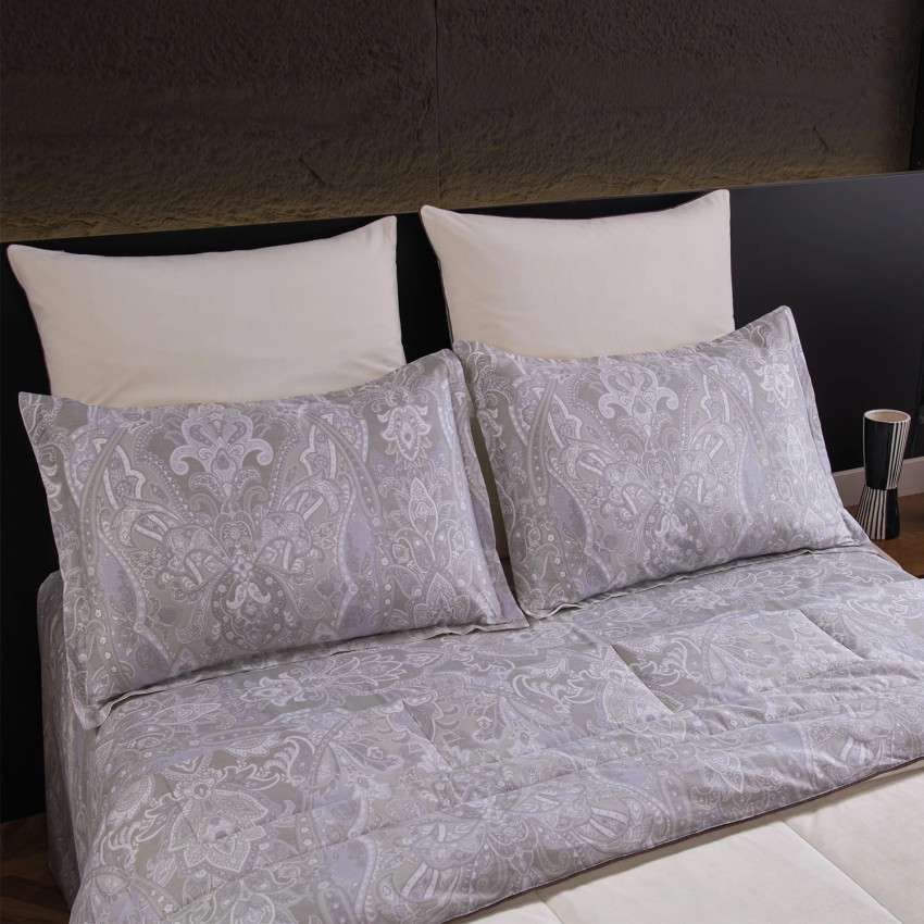 Комплект постельного белья Сатин Velouria Luxe с Одеялом 002 Евро 4 наволочки, простынь на резинке 180x200x25