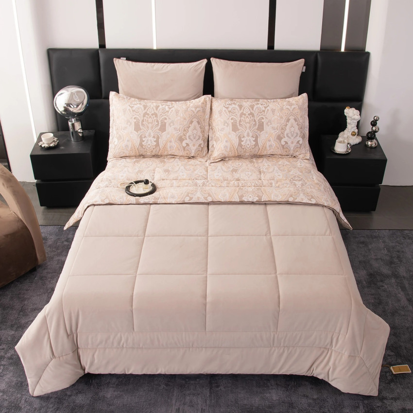 Комплект постельного белья Сатин Velouria Luxe с Одеялом 003 Евро 4 наволочки, простынь на резинке 160x200x25 Комплект постельного белья Сатин Velouria Luxe с Одеялом 003 Евро 4 наволочки, простынь на резинке 160x200x25