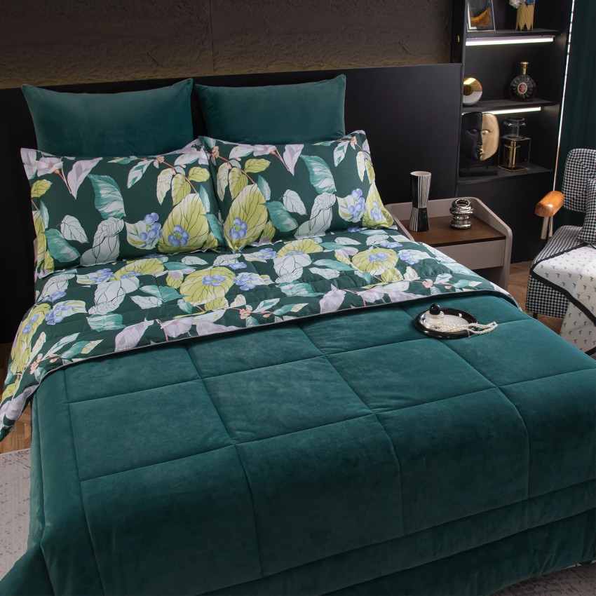 Комплект постельного белья Сатин Velouria Luxe с Одеялом 016 Евро 4 наволочки, простынь на резинке 160x200x25 Комплект постельного белья Сатин Velouria Luxe с Одеялом 016 Евро 4 наволочки, простынь на резинке 160x200x25