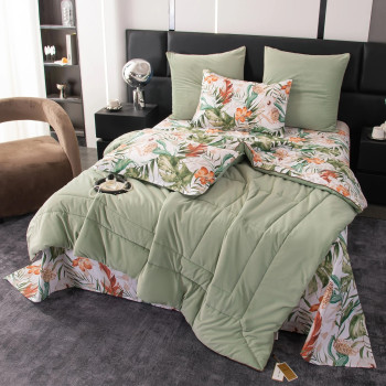 Комплект постельного белья Сатин Velouria Luxe с Одеялом 017 Евро 4 наволочки