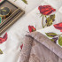 Комплект постельного белья Сатин с Одеялом 119 Серо-бежевый на резинке 180x200x25 Евро наволочки 50x70