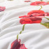 Комплект постельного белья Сатин с Одеялом 119 Серо-бежевый на резинке 140x200x25 Евро наволочки 50x70