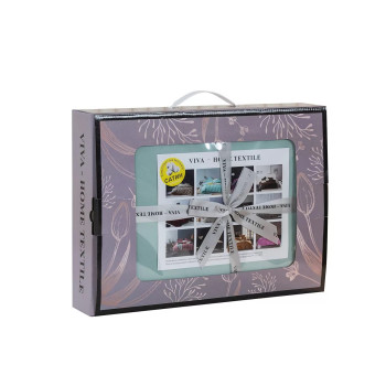 Комплект постельного белья Однотонный Сатин CS020 на резинке Черный Евро 4 наволочки