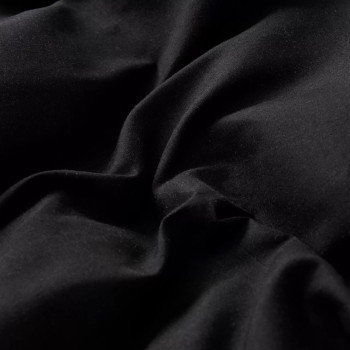 Комплект постельного белья Однотонный Сатин CS020 на резинке Черный Евро 4 наволочки