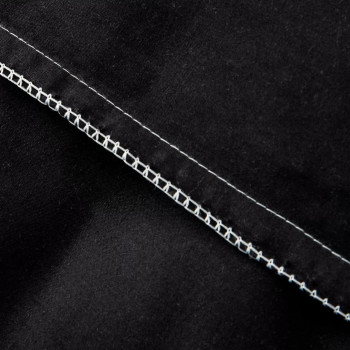 Комплект постельного белья Однотонный Сатин CS020 на резинке Черный Евро 4 наволочки