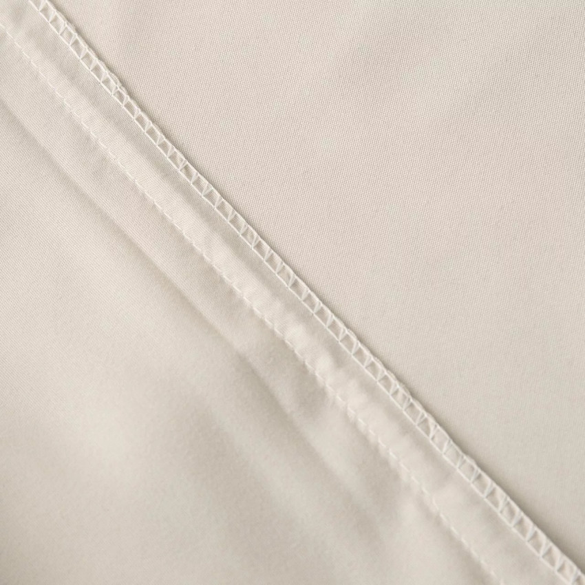 Комплект постельного белья Однотонный Сатин CS024 Кремовый Евро 4 наволочки