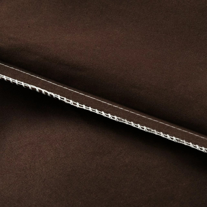 Комплект постельного белья Однотонный Сатин CS029 Шоколадный Семейный 4 наволочки