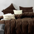 Комплект постельного белья Однотонный Сатин CS029 на резинке Шоколадный 2 сп. наволочки 70x70