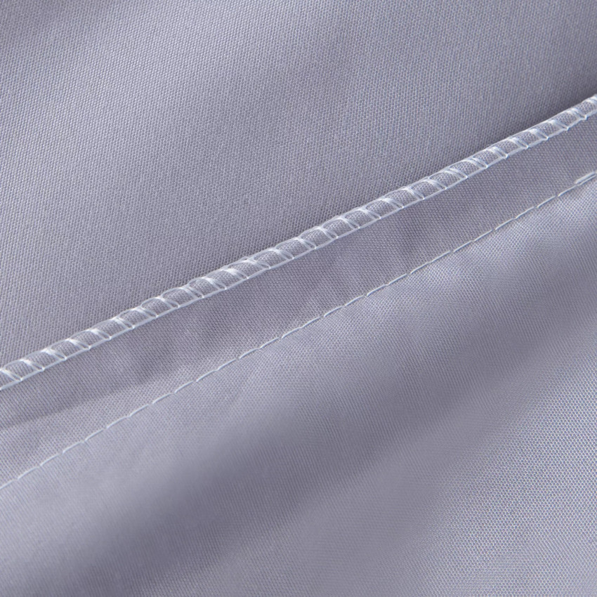 Комплект постельного белья Однотонный Сатин CS042 Серебристый Евро 4 наволочки