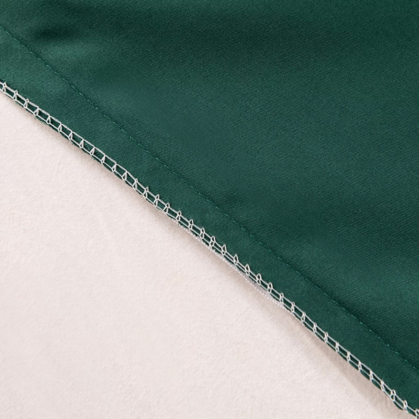 Комплект постельного белья Однотонный Сатин CS049 Темно-зеленый Евро 4 наволочки