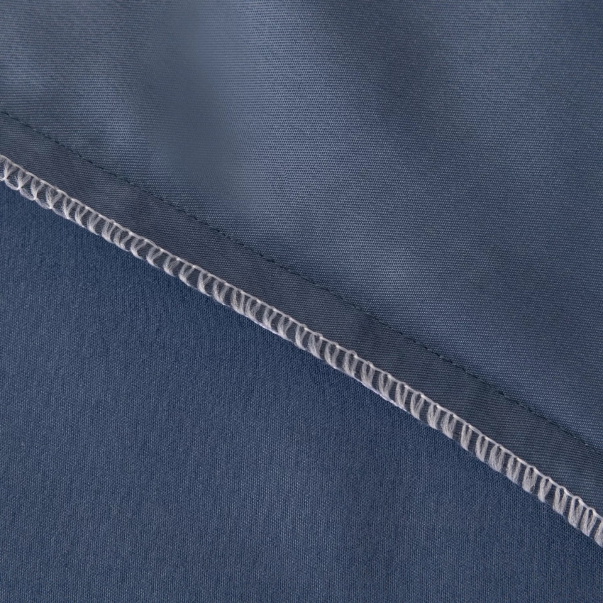 Комплект постельного белья Однотонный Сатин CS052 Серо-синий Евро 4 наволочки