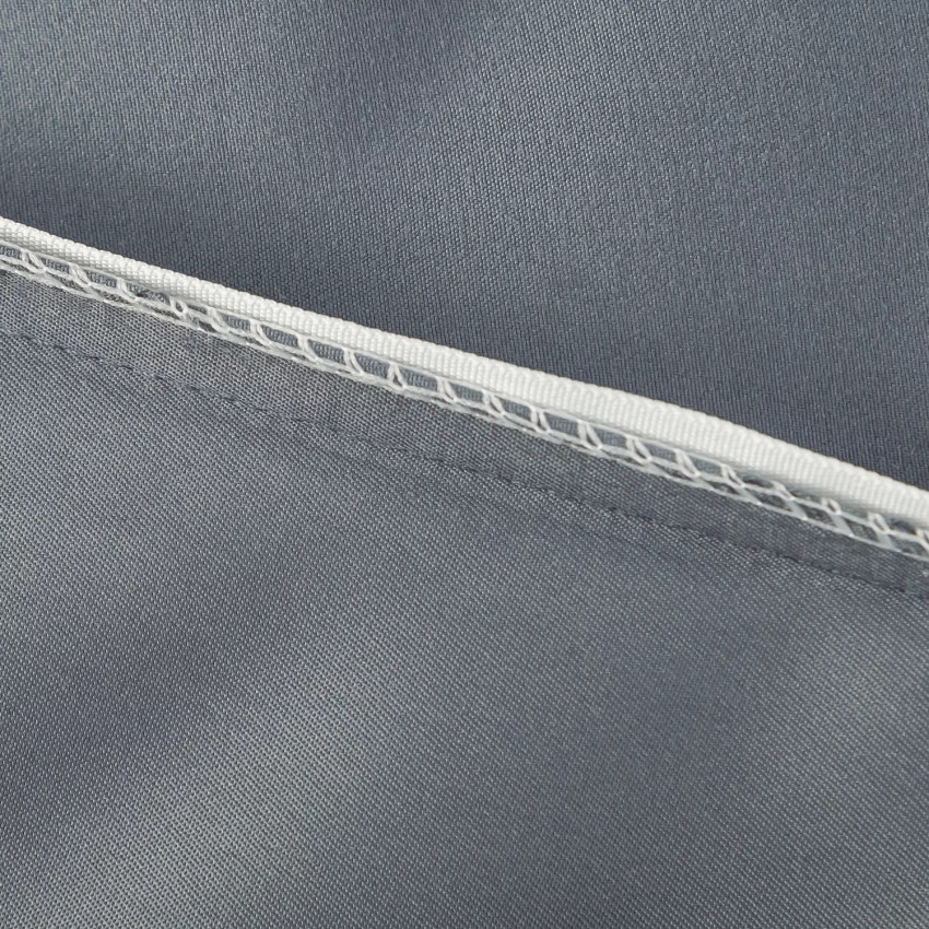 Комплект постельного белья Однотонный Сатин CS053 Темно-серый Евро 4 наволочки