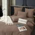 Комплект постельного белья Однотонный Сатин CS054 на резинке Серо-коричневый Евро 4 наволочки